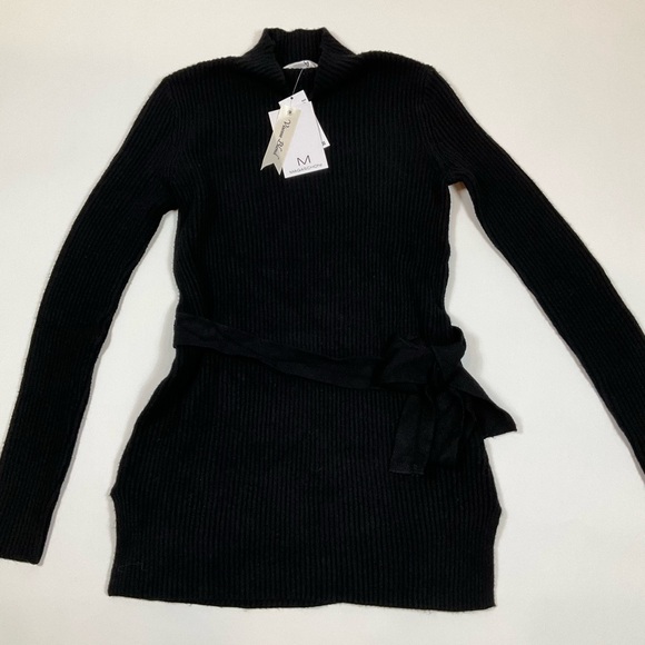 Magaschoni Long Sleeve Hihg Neck Blouse Black Small - Picture 3 of 9